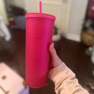 brand new matte studded hot pink starbucks tumbler